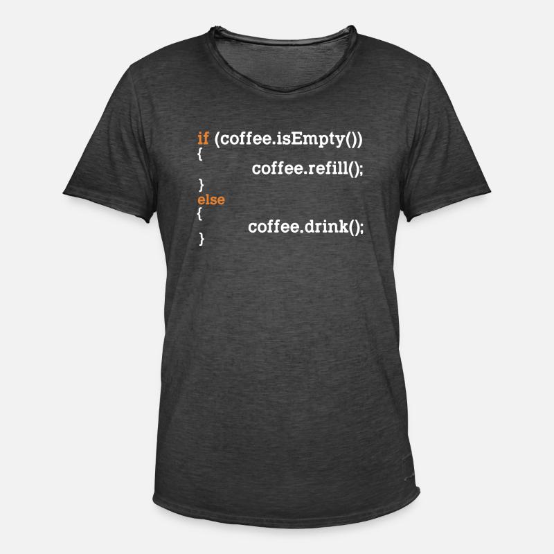 Lustiges Programmierer-Kaffee-Geschenk für Programmierer - Männer Vintage T-Shirt - Vintage Schwarz