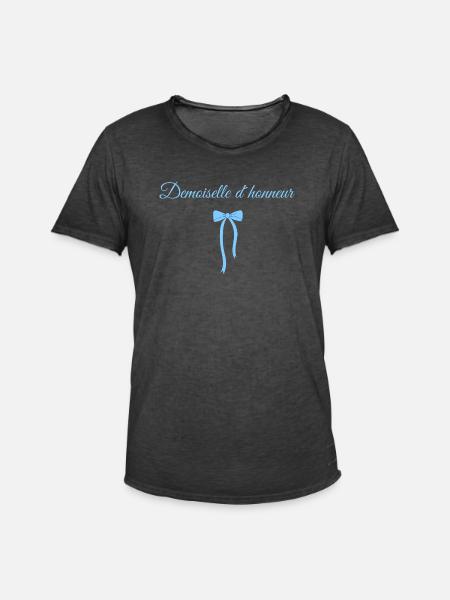 Blue Bow Bridesmaid - Men's Vintage T-Shirt - washed black