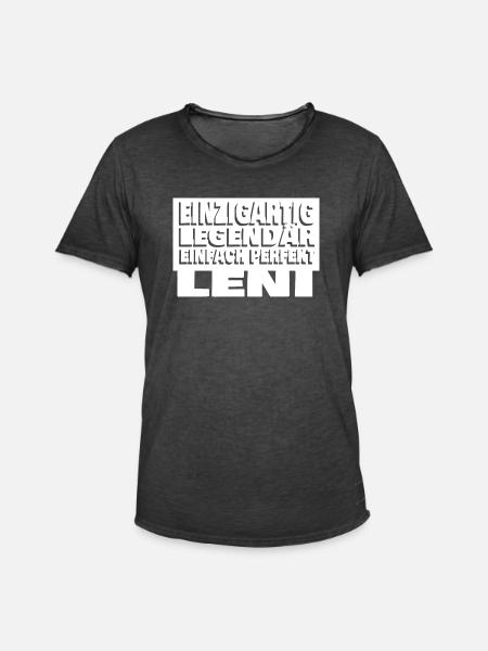 Leni - Männer Vintage T-Shirt - Vintage Schwarz