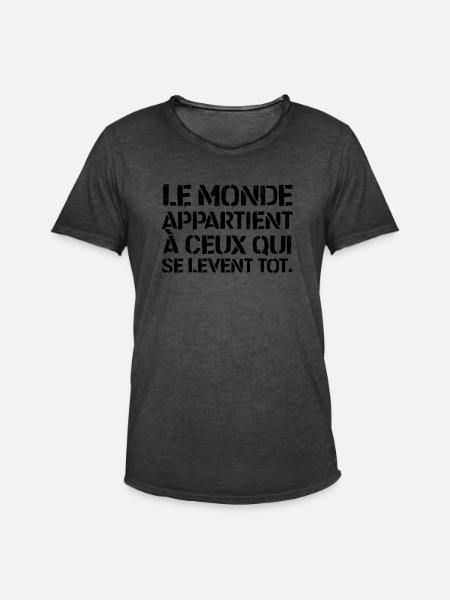 Citation - Le Monde - T-shirt vintage Homme - noir vintage