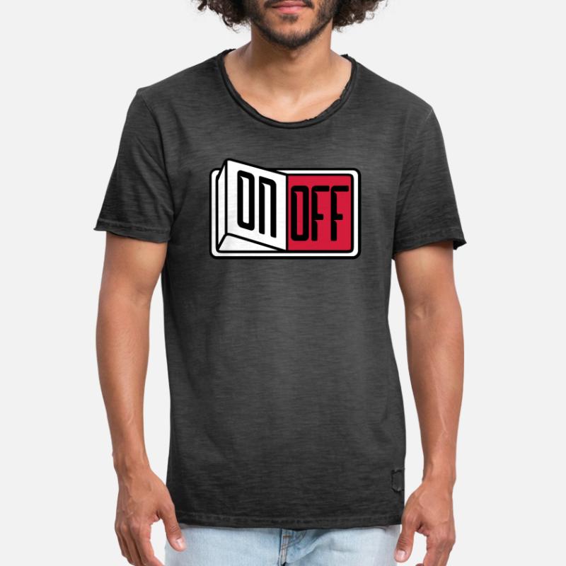 off on switch button button turn off Men's Vintage T-Shirt
