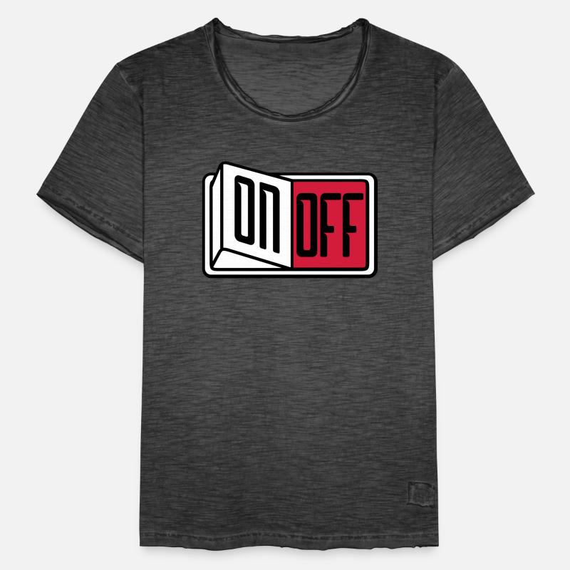 off on switch button button turn off Men's Vintage T-Shirt