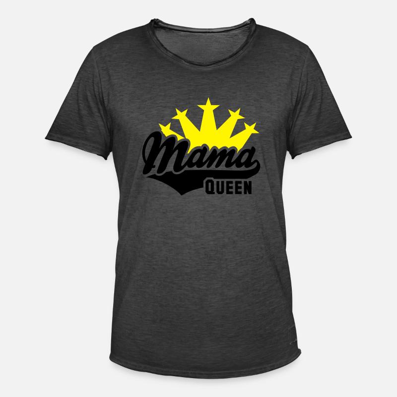 QUEEN Mama Krone 2C - Männer Vintage T-Shirt - Vintage Schwarz