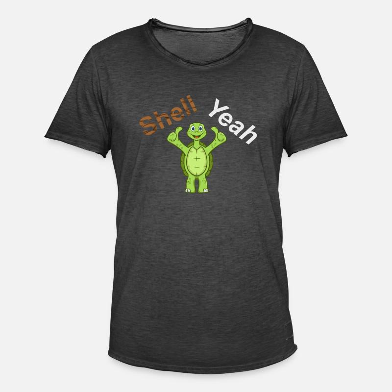 Shell Yeah Schildkröte Turtle - Männer Vintage T-Shirt - Vintage Schwarz