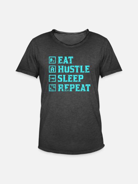 Eat hustle sleep repeat - Men's Vintage T-Shirt - washed black