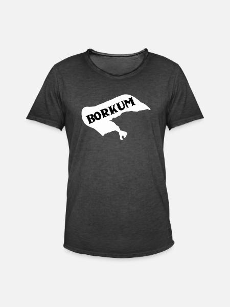 Borkum Island - Men's Vintage T-Shirt - washed black