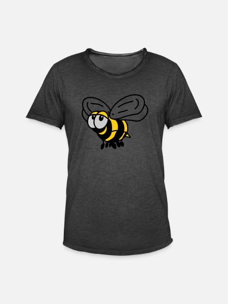 Biene - Männer Vintage T-Shirt - Vintage Schwarz