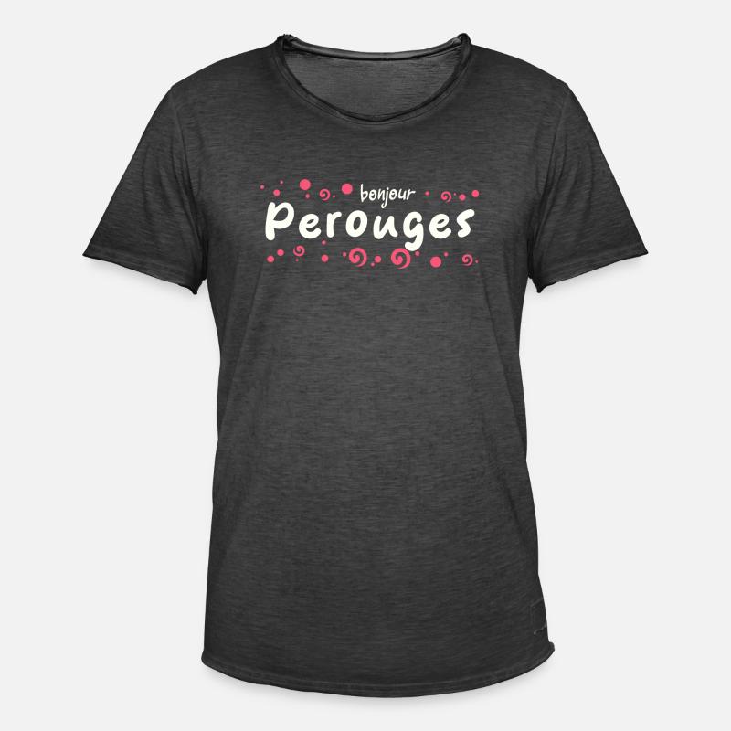 Pérouges - Men's Vintage T-Shirt - washed black