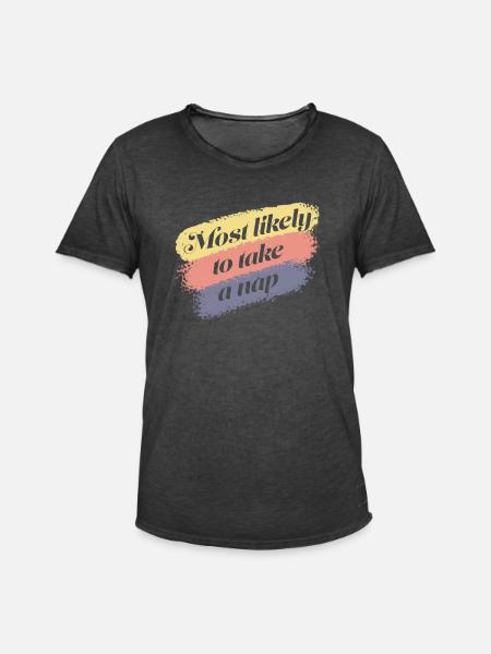 Am ehesten ein Nickerchen machen - Männer Vintage T-Shirt - Vintage Schwarz