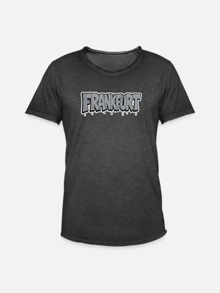 Frankfurt Chrome Graffiti - Männer Vintage T-Shirt - Vintage Schwarz