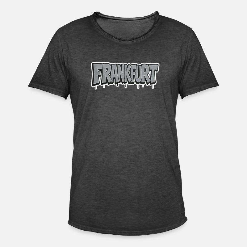 Frankfurt Chrome Graffiti - Männer Vintage T-Shirt - Vintage Schwarz