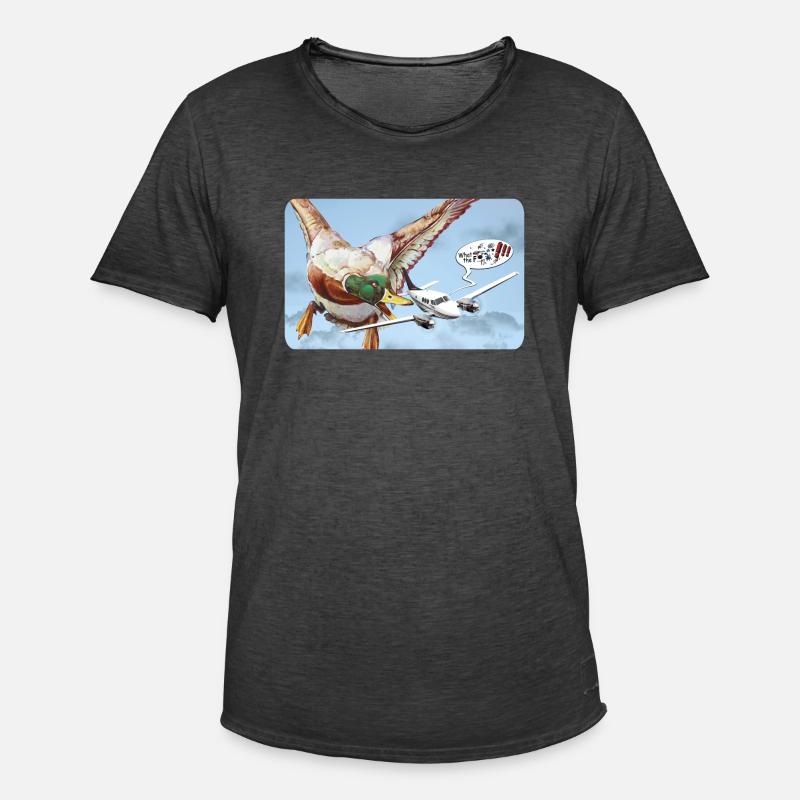 Duck Attack (Version mit Sprechblase) - Männer Vintage T-Shirt - Vintage Schwarz