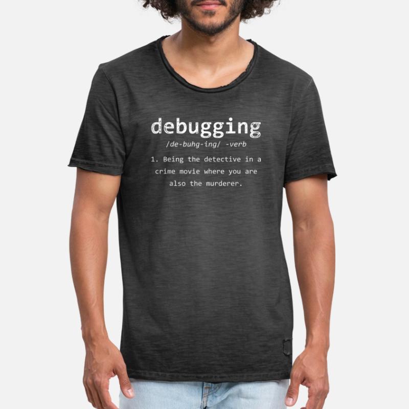 Debugging Lustiges Programmierer Definition Männer Vintage T-Shirt
