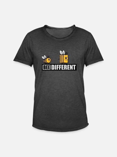 bee different saying quote - Men's Vintage T-Shirt - washed black