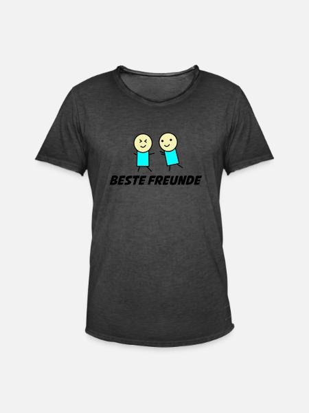 beste freunde 1 - Männer Vintage T-Shirt - Vintage Schwarz
