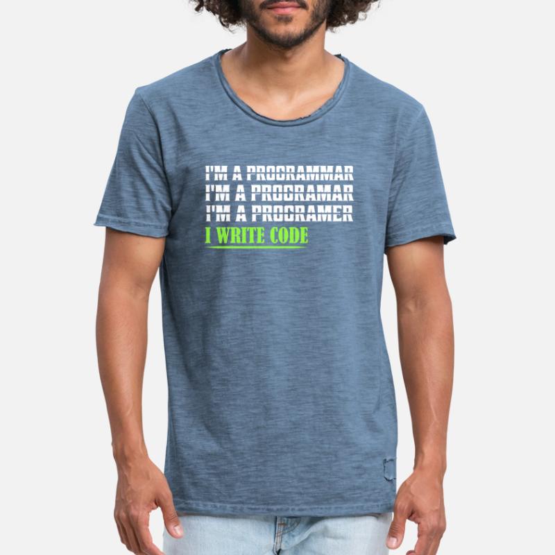 Je suis un programmar ........ J’écris du code logiciel de codage T-shirt vintage Homme