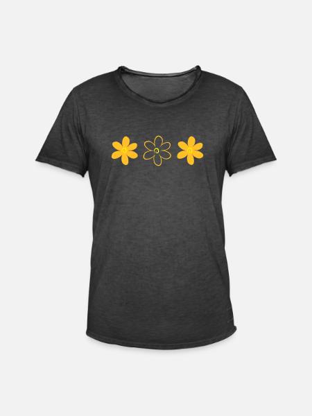 flower - Men's Vintage T-Shirt - washed black
