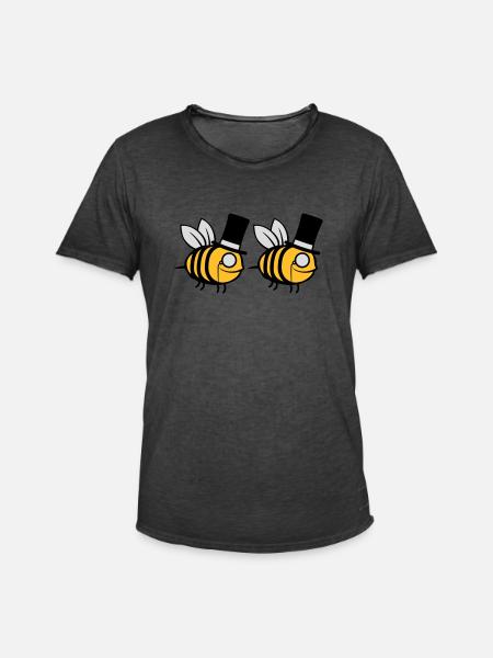 Team Cylinder Hat Bees - Men's Vintage T-Shirt - washed black