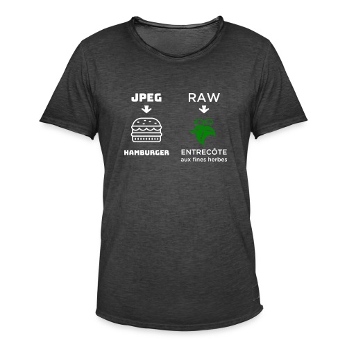 JPEG vs RAW - Camiseta vintage hombre