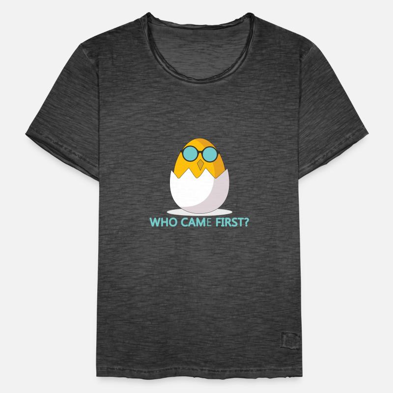 Ei oder Kücken Huhn Geschenk Idee Männer Vintage T-Shirt