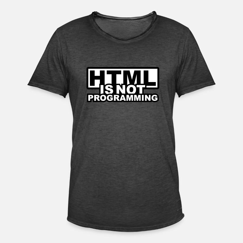 HTML is NOT Programming - Men's Vintage T-Shirt - washed black