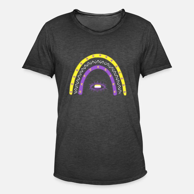 LGBTQ Nonbinary Rainbow Nonbinary Pride - T-shirt vintage Homme - noir vintage