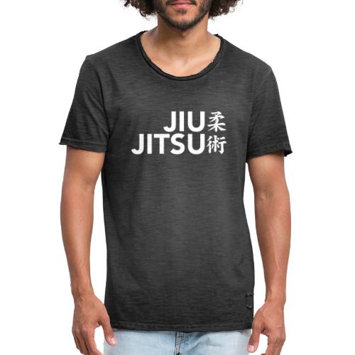 jiujitsu tekst met tekens wit - Mannen Vintage T-shirt