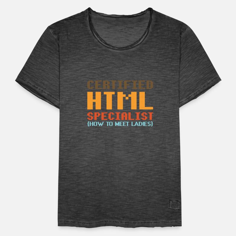 html saying gift computer science party flirt code Men's Vintage T-Shirt