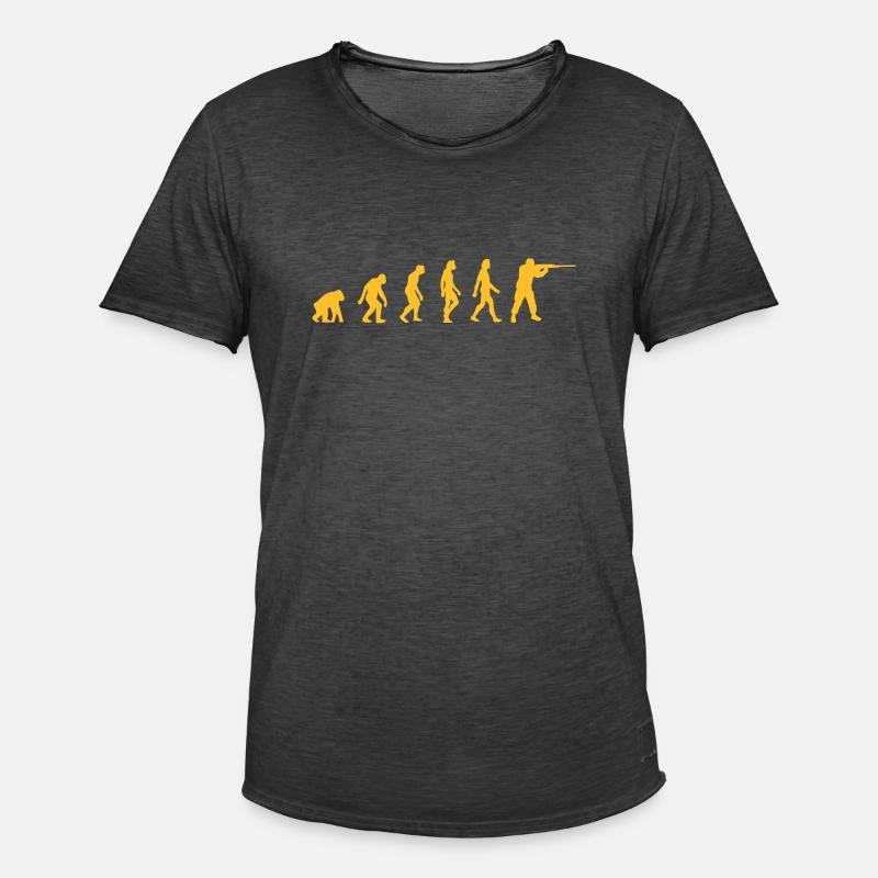 Die Evolution der Jäger - Männer Vintage T-Shirt - Vintage Schwarz