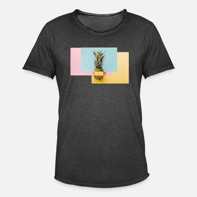 Bunte Ananas / Geschenk Idee - Männer Vintage T-Shirt - Vintage Schwarz