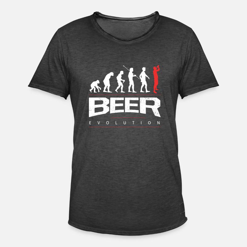 Bier Evolution - Männer Vintage T-Shirt - Vintage Schwarz