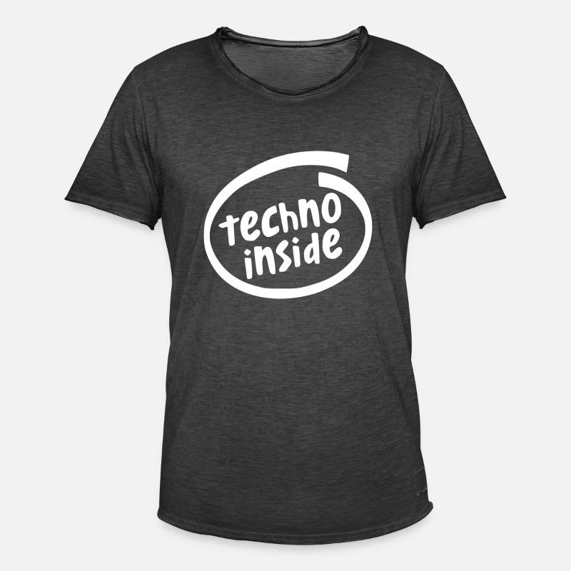 Techno inside in tel circle - Männer Vintage T-Shirt - Vintage Schwarz