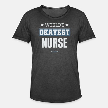 World's Okayest Nurse - Vintage T-shirt for men