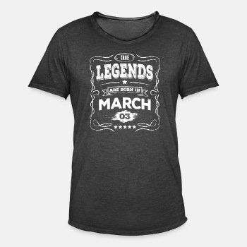 True legends are born in March - Vintage T-shirt for men