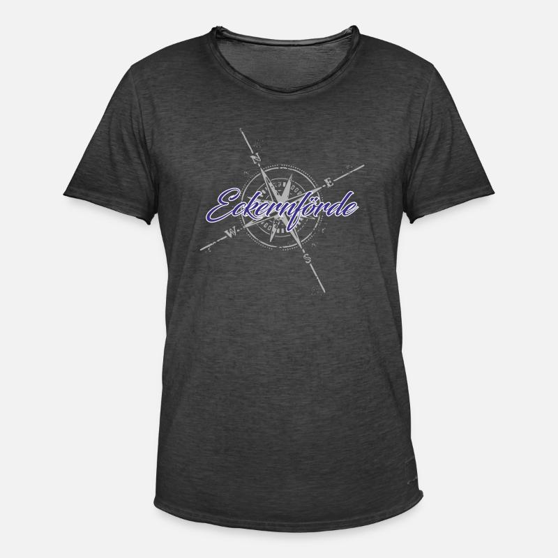Eckernförde Kompass blau - Männer Vintage T-Shirt - Vintage Schwarz