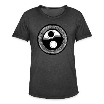Yin Yang Signe Symbole Paix Bonheur Vecteur 12 - T-shirt vintage Homme - noir vintage - Devant - Jose (178cm)