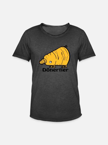 Dönertier - Männer Vintage T-Shirt - Vintage Schwarz
