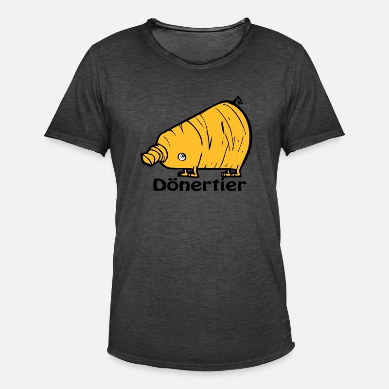 Dönertier - Männer Vintage T-Shirt - Vintage Schwarz