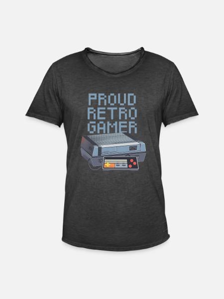 Stolzer Retro Gamer - leicht - Männer Vintage T-Shirt - Vintage Schwarz