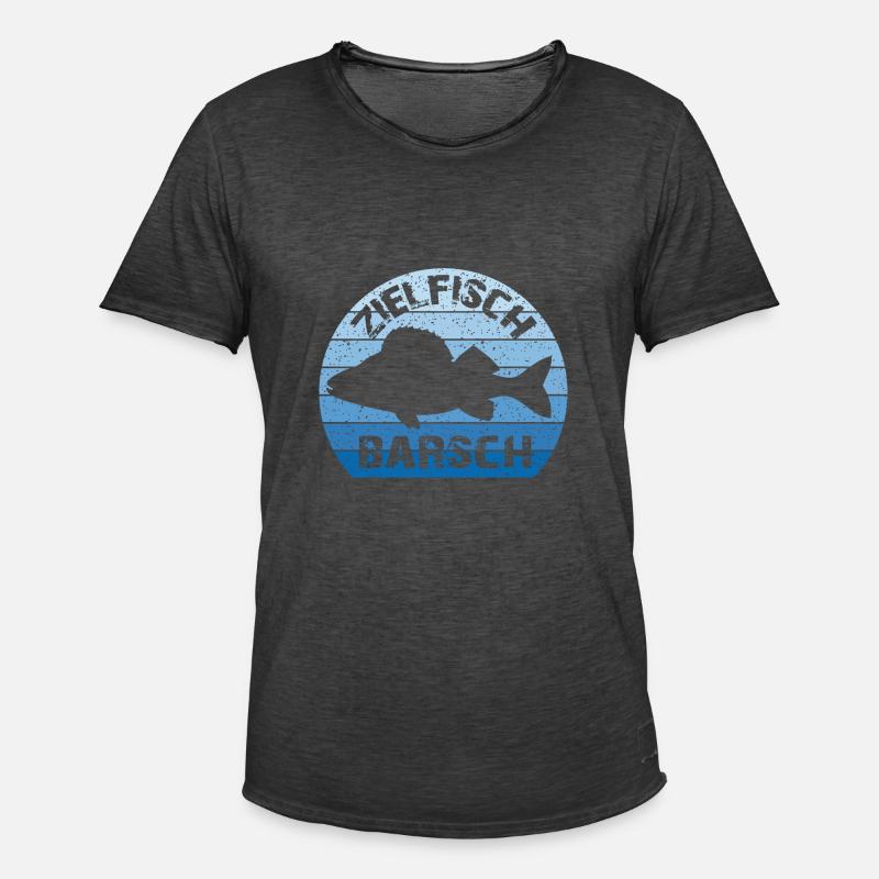 Target fish perch | Perca | Barchangler - Men's Vintage T-Shirt - washed black