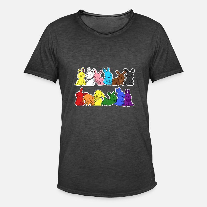 Fierté Progrès Flag Lapin Égalité - T-shirt vintage Homme - noir vintage