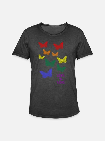 Regenbogen Rainbow LGBTQ CSD - Männer Vintage T-Shirt - Vintage Schwarz