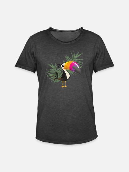 toucan - Men's Vintage T-Shirt - washed black