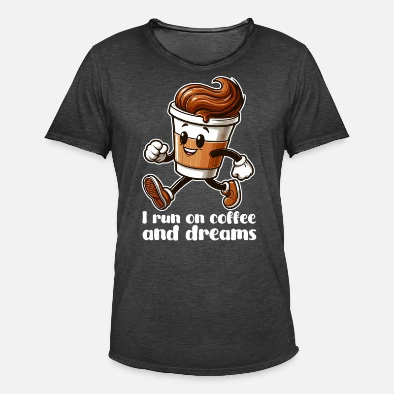 Kaffee Träume Geschenk - Männer Vintage T-Shirt - Vintage Schwarz