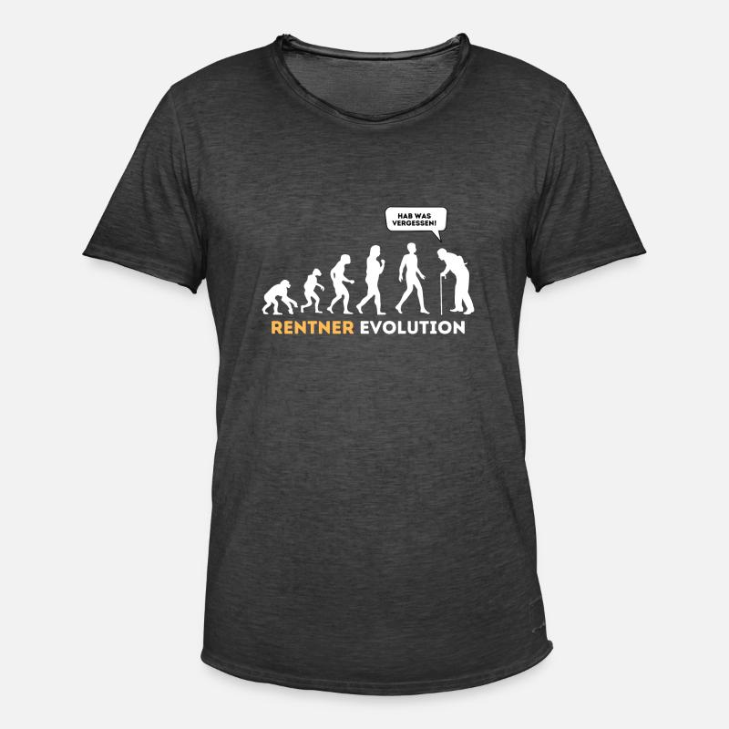 Rentner Evolution Lustig Ruhestand - Männer Vintage T-Shirt - Vintage Schwarz