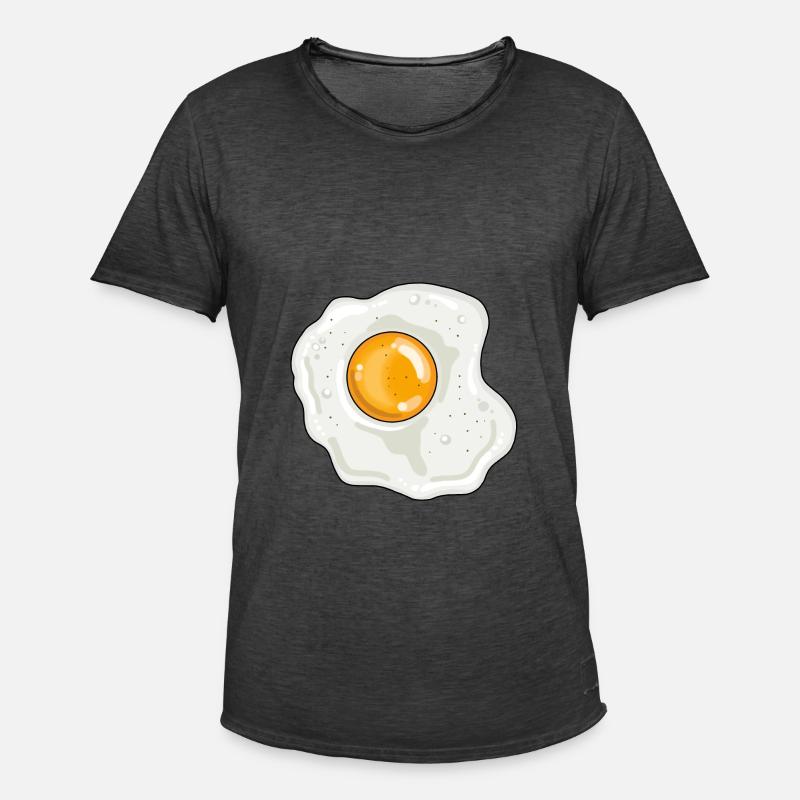 Fried egg pan egg yolk egg white - Men's Vintage T-Shirt - washed black