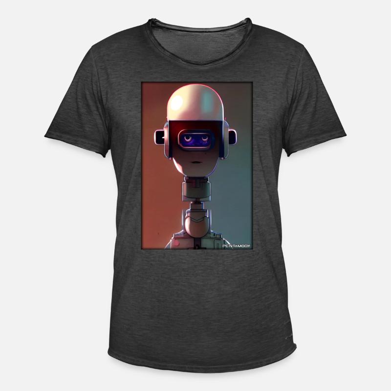 Robot Future Technology Science Android - Men's Vintage T-Shirt - washed black