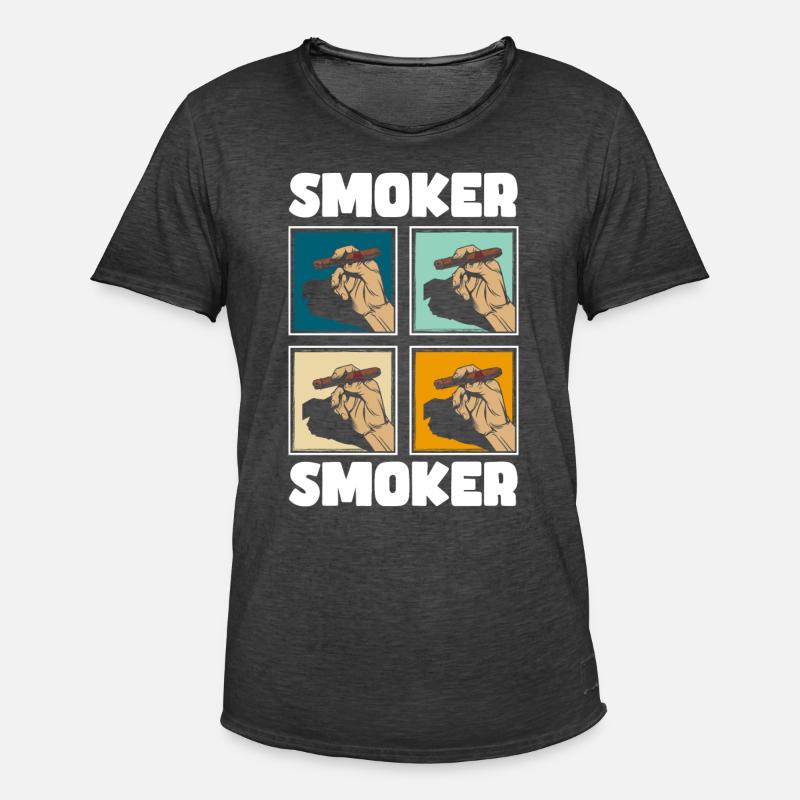 Tabak Kippe Dampfen - Männer Vintage T-Shirt - Vintage Schwarz