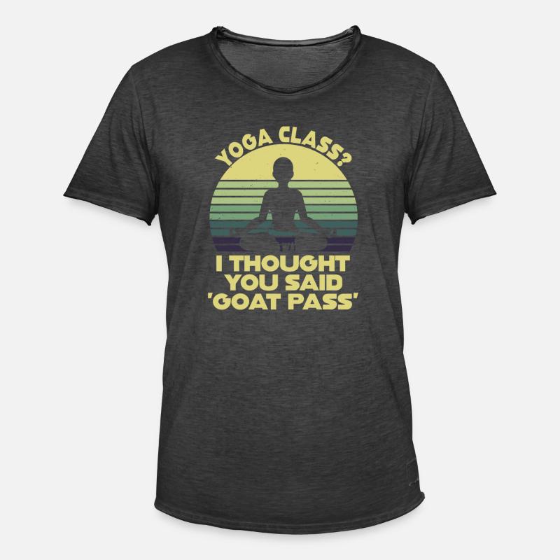Yogastunde oder Ziegenpass - Männer Vintage T-Shirt - Vintage Schwarz