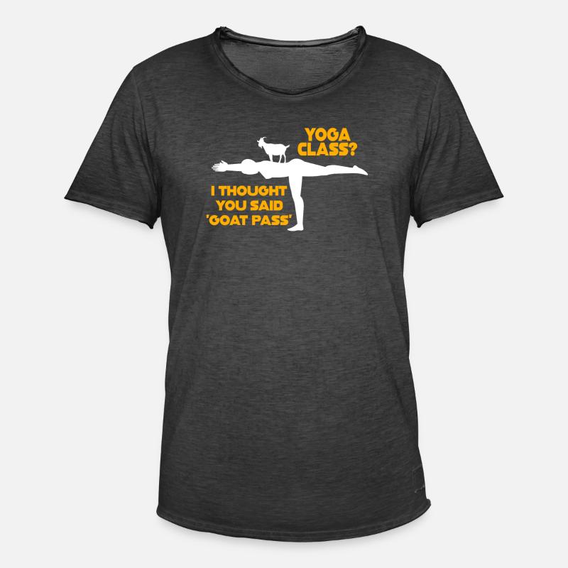 Yoga-Kurs oder Ziegenpass - Männer Vintage T-Shirt - Vintage Schwarz